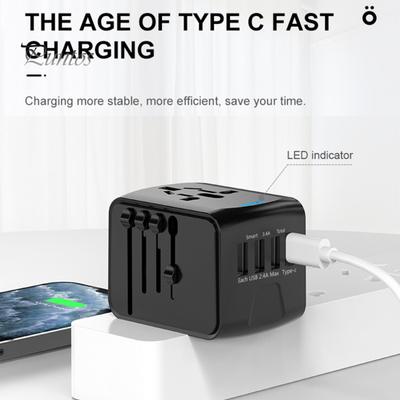 Uniwersalny międzynarodowy zasilacz podróżny High Speed USB typu C przenośny wtyczka brytyjska US AU 6A 100-250 V 5 wtyczek gniazdowych Zasilacz Gniazdo ładowania