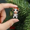 Collectible Christmas Figurines for Enthusiasts Cow Ornament Advent Calendar 2026, 24 Days 2D Acrylic Hanging Pendant Portable Decorations Home