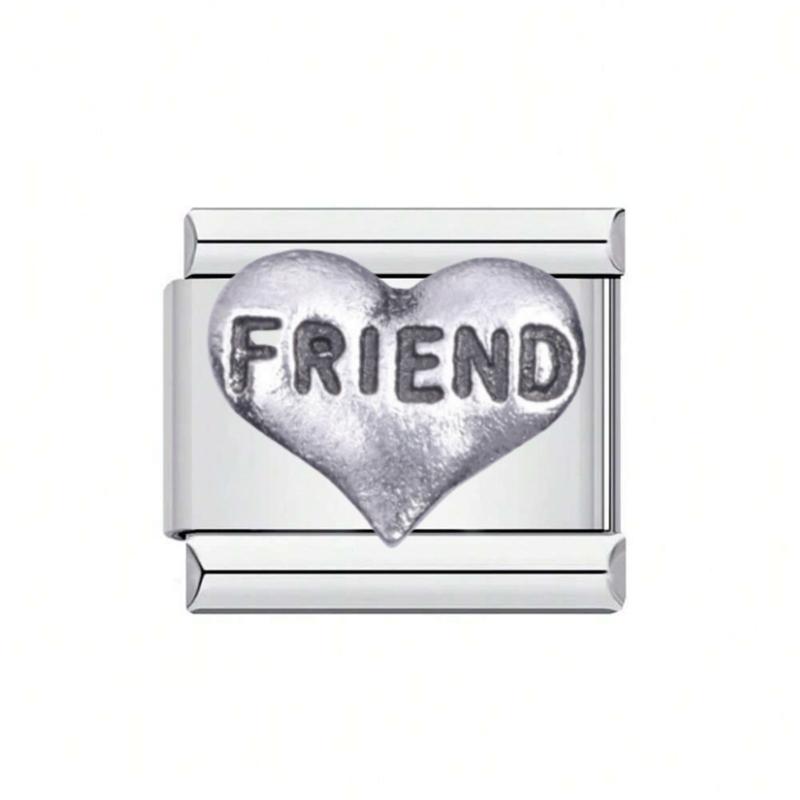 Stylish Heart Letter Bracelet Modular Elements In Stainless Steel Designed For Fashion Enthusiasts And DIY Lovers
