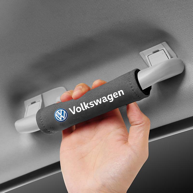 abcd1 1PCS Leather Car Handle Protector Cover Roof Pull Gloves For VW GTE GTI Golf mk5 Passat Scirocco Polo Jetta Interior Accessories