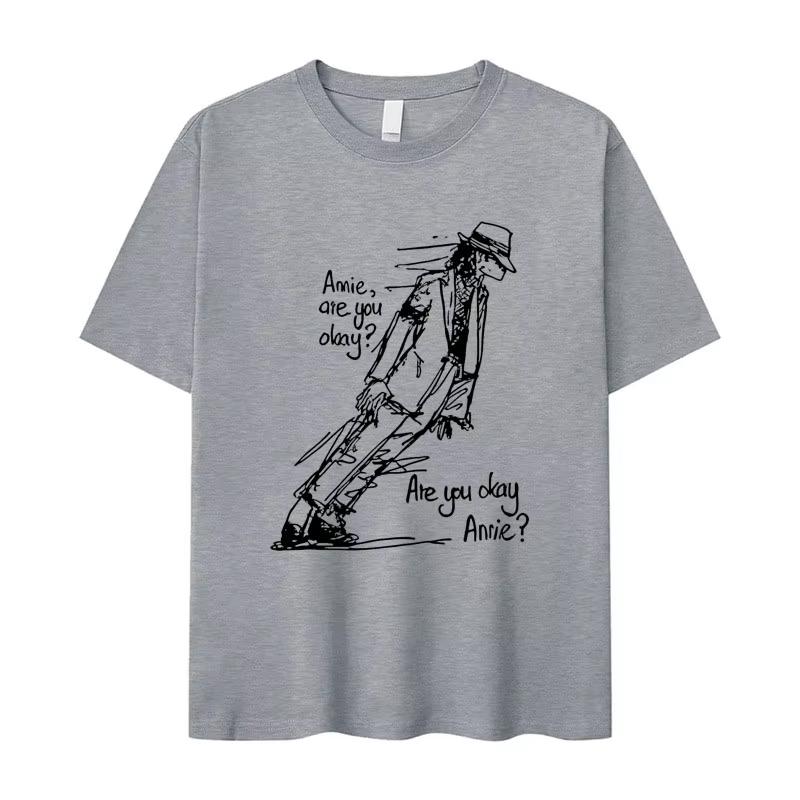 

Новая 2026 Классическая Майкл Джексон Ты в порядке Принт Панк Рок Мода Футболка с коротким рукавом Унисекс Женская Хлопковая Уютная Футболка Летняя XL