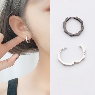 Boucles d'Oreilles Géométriques Femme Mode Rétro Il Boucle d'Oreille Octogonale Simple Boucles d'Oreilles Hip-hop Tendance Cadeau Accessoires Élégants pour Dame Bijoux Classiques