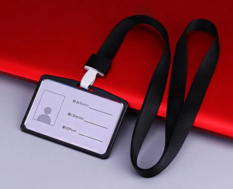Aluminum Alloy Card Cover Men Women Business Work Name Card ID Badge Lanyard Metal Case Credit Card Holder Bags Protector