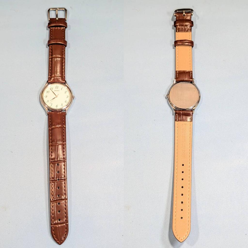 SEIKO quartz battery and strap fully sapphire men's watch, replaced, functional, D-26, crystal