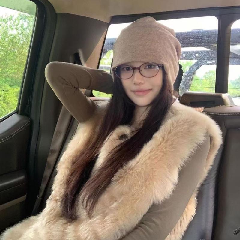 Damen Lammwollimitat Weiß Weste Koreanische Lockere Damen Rundhalsweste Herbst Bequem Vielseitig Weiblich Einreihige Jacke