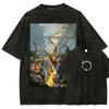 Dark Souls Lordo Sepolcrale Nito & Falò Lavaggio Vintage Oversize Unisex Streetwear T-shirt Donna e Uomo