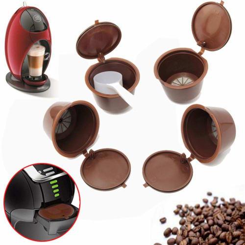 4pcs Refillable Coffee Capsules, Refills Over 200 Times, Reusable Coffee Pods for Dolce Gusto Brewers