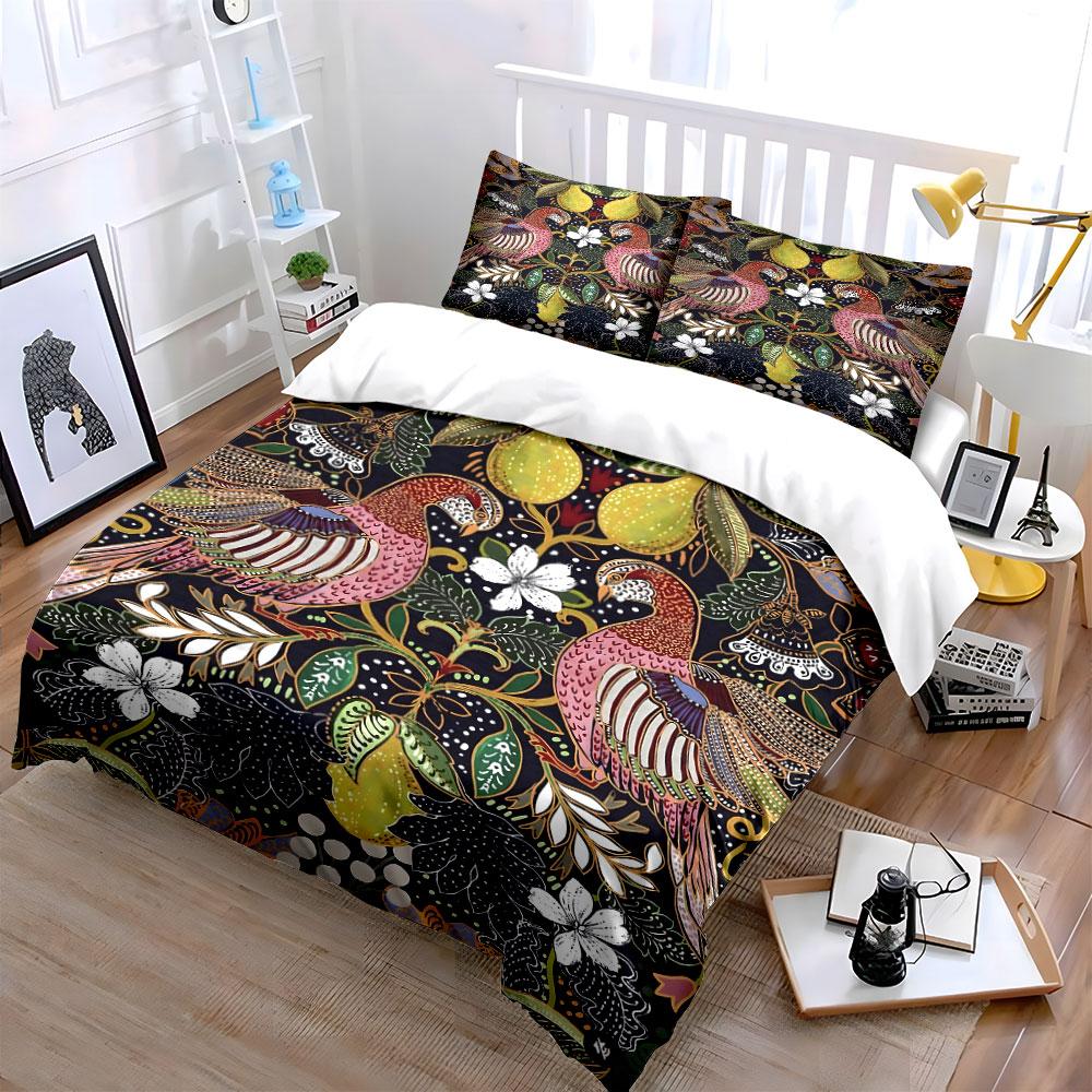 Enchanting birds, floral symphony. Bedding sets Duvet covers Pillowcases(1* Duvet Cover 2* Pillowcases without duvet insert)