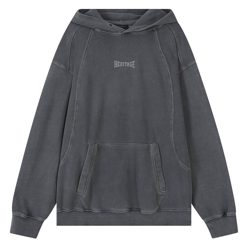 Burkeru 3-Ply Terry Garment-Dyed Oversized Hoodie Ts Gray Gray_M