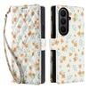 Applicable to Samsung Z Fold7Lanyard phone case with floral and checkered pattern leather cover Fold6/5/4Flip cover case