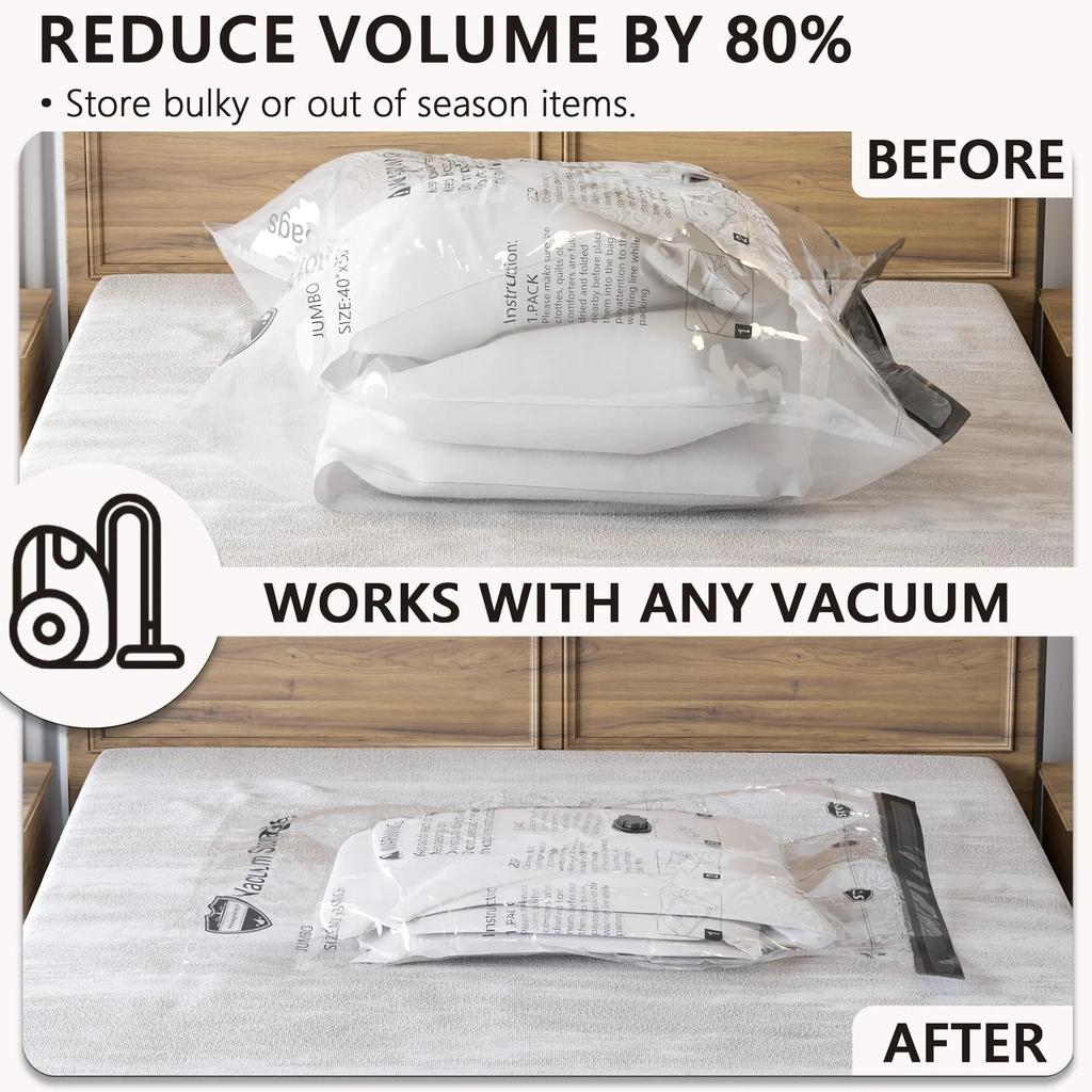 2pcs Vacuum Storage Bags With Vacuum Pump Space Saver Bags for Comforters Blankets Organizer for Clothes