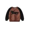 Children's Fleece Sweatshirt for Autumn and Winter, Boys' Fleece Top, Boys' Letter Print Warm Pullover Clothing