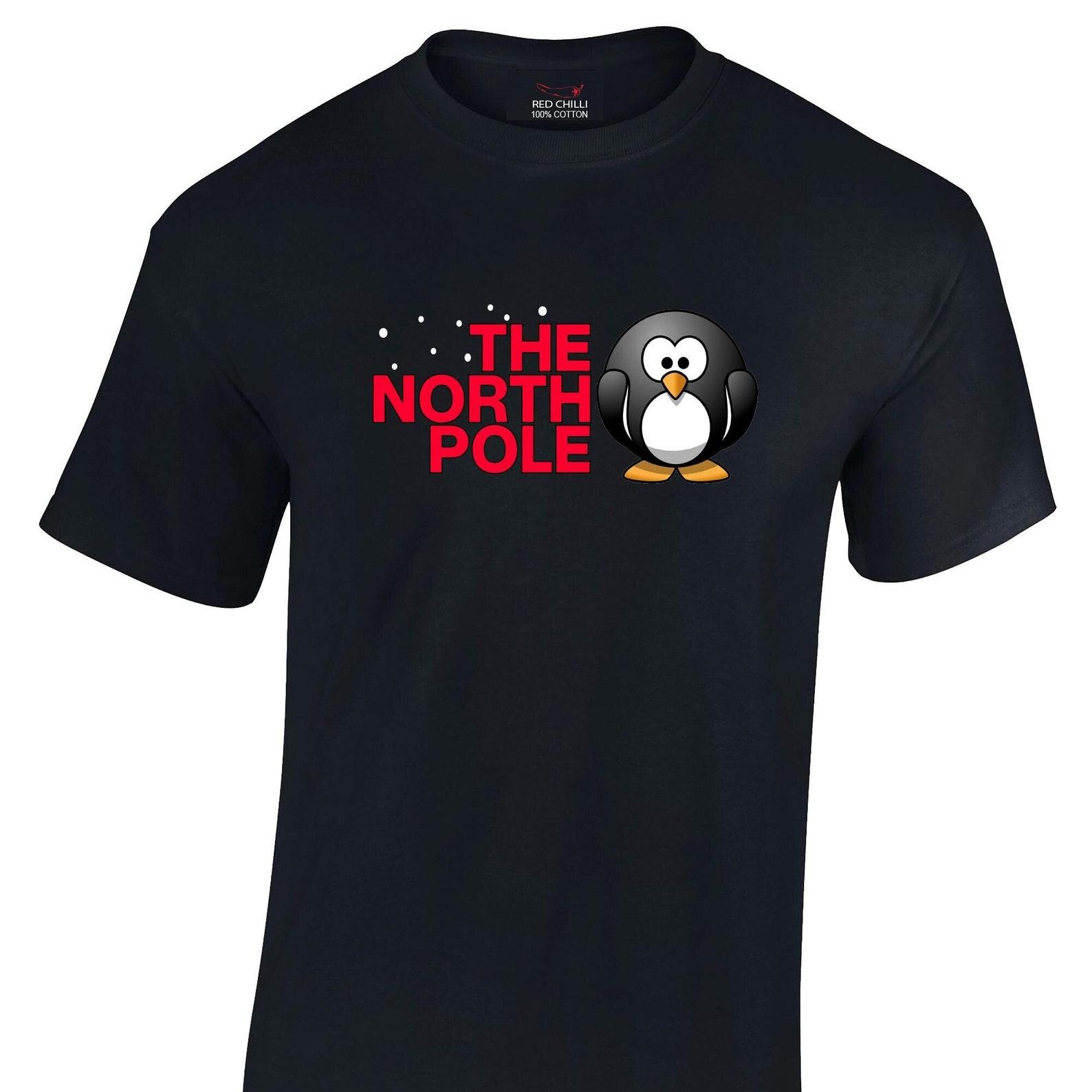 The North Pole Penguin Christmas T-shirt Xmas Funny 3XL
