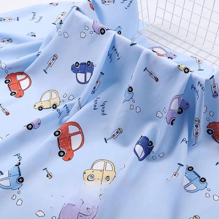 Wide 143cm Summer Cotton Fabric for DIY Sewing Children's Pajamas Clothes Cheongsam Super Soft Floral Cartoon Fabric