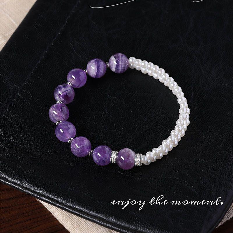 Popular Light Blue Crystal Bracelet, Light Luxury, High-End Feeling, Women s Pearl Exquisite Bracelet, Niche Versatile Style