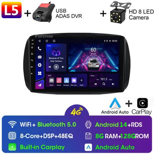 2Din Android 12 For Mercedes Smart 453 Fortwo 2014 - 2020 Autoradio Multimedia Player 1280*720 Screen Carplay Car Radio 2Din DVD