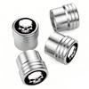 4PCS  Skull Tire Valve Stem Caps with O Rubber Ring Rustprood & Fade Resistant Metal Tire caps,Universal Fit for Cars/Trucks
