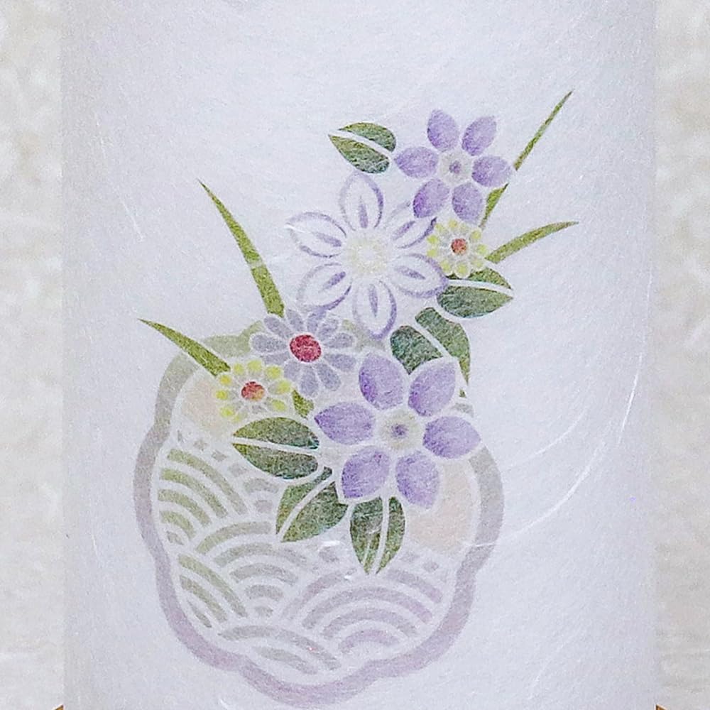 Bon Festival Lantern No. 2967, Japanese Light Lamp (Kanka), 18.5cm Tall, Cordless LED, Battery-Operated, Double-Layered, Modern Style