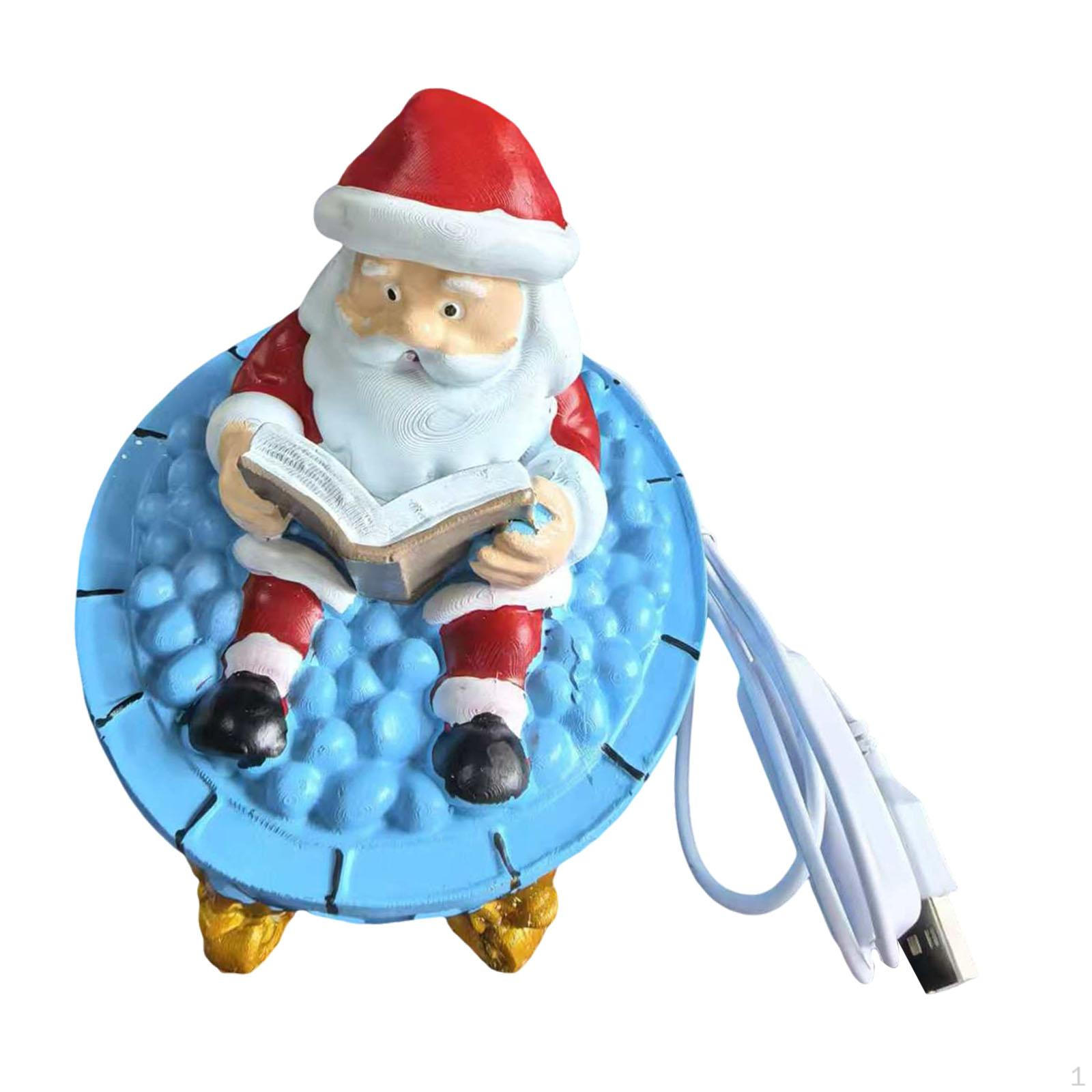 

Christmas LED Night Light Desktop Ornament Santa Bubble Bath Lamp USB Powered Lighting for Fireplace gold base