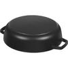 Staub Braiser Saut? Pan, Black, 26cm, Large, Double-Handled Cast Iron Enamel Pot, Sukiyaki and Induction Compatible [Official Japanese Product] Braise