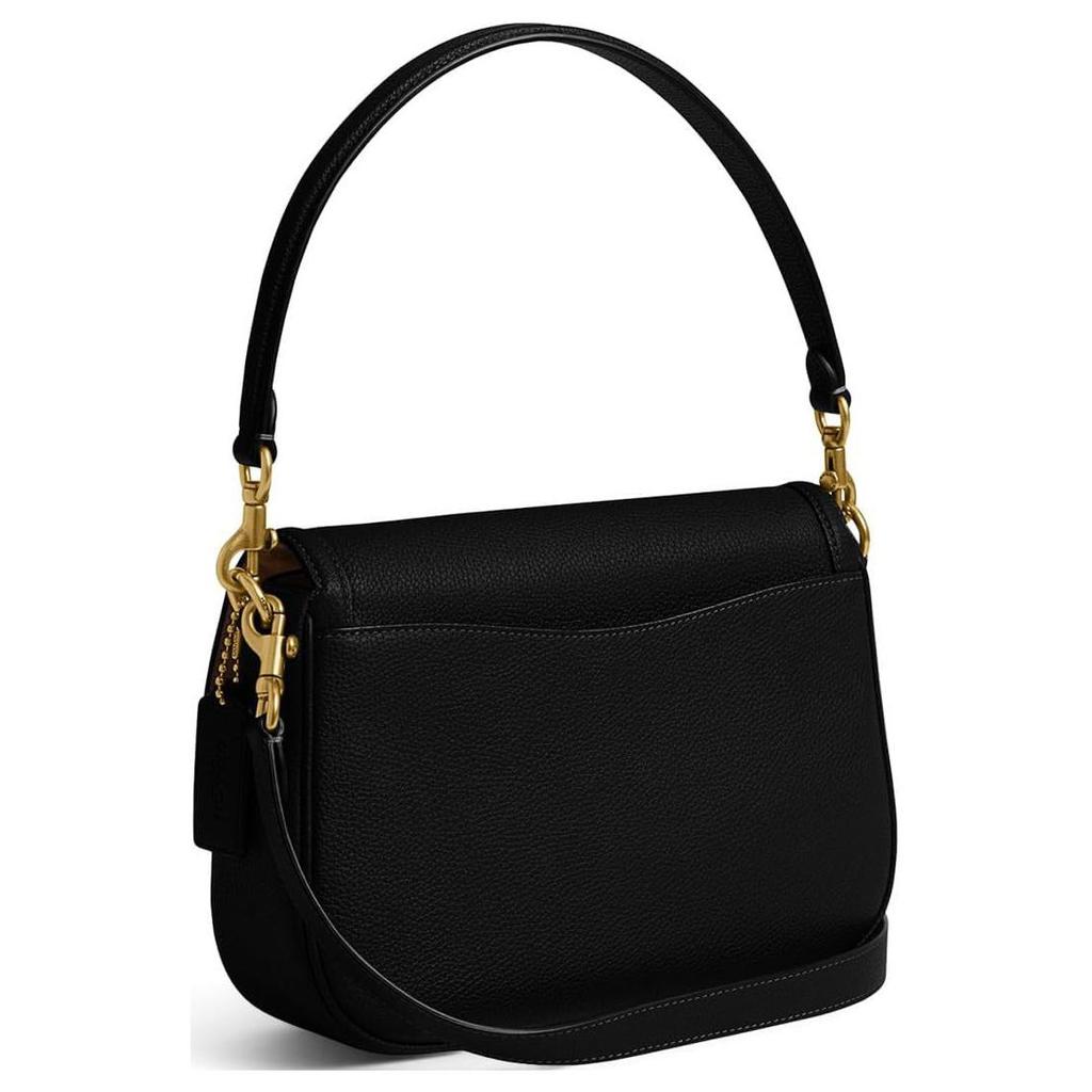 Coach Legacy 26 Logo Flap Closure Leather Handbag Women handbags Black CU099-B4BK