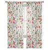 Colorful Flowers Leaves Branches Plants Window Drapes Living Room Sheer Curtain Bedroom Kitchen Home Decor