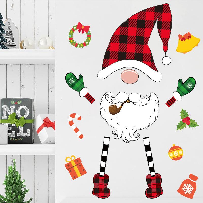 Świąteczna naklejka ścienna bałwan kreskówkowy dekoracja atmosfery świątecznej naklejka na okno szklane materiał samoprzylepny naklejka na lodówkę