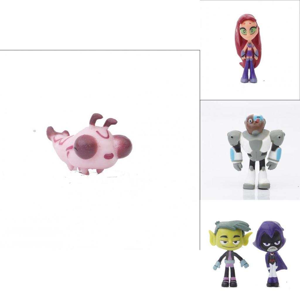 Vibrant Teen Titans Go Anime Figures With Robin Raven Beast Boy Starfire