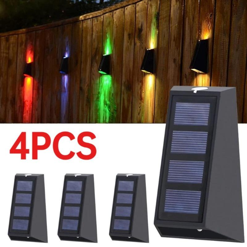 Decoration Solar wall lamp Led solar lights RGB Color Changing Waterproof Wall Lamp Solar Lighting For Walkway Fence Stairs