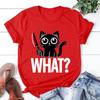New Cat What Printed T Shirt Women Men Teens Fashion Hip Hop Harajuku Casual Short Sleeve Tops Tees