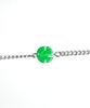 Glory_Arden [Unisex] Surgical Steel Jade_Green Four-Leaf Clover Bracelet / Ghmb-263