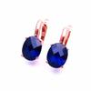Purple Gold-Plated Rose Gold Inlaid Oval Egg Surface Bluestone Earrings Fashion Temperament Earrings