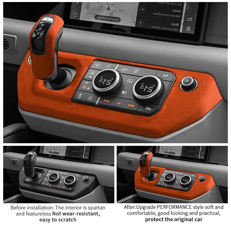 Из Алькантары Для Land Rover Defender Панель Центральной Консоли Накладка-Наклейка и Чехол Чехла Рычага Переключения Передач Автомобильные Аксессуары для Интерьера