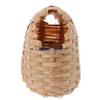 090D Small Bird Nest with Metal Hook Hand-Woven Bird Eco-friendly Natural Bamboo Cage Accessories Hanging Bird Shelter