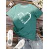 Love Gradient Printed Women's T-shirts Summer Fashion Street Short Sleeve Round Neck Straight Top