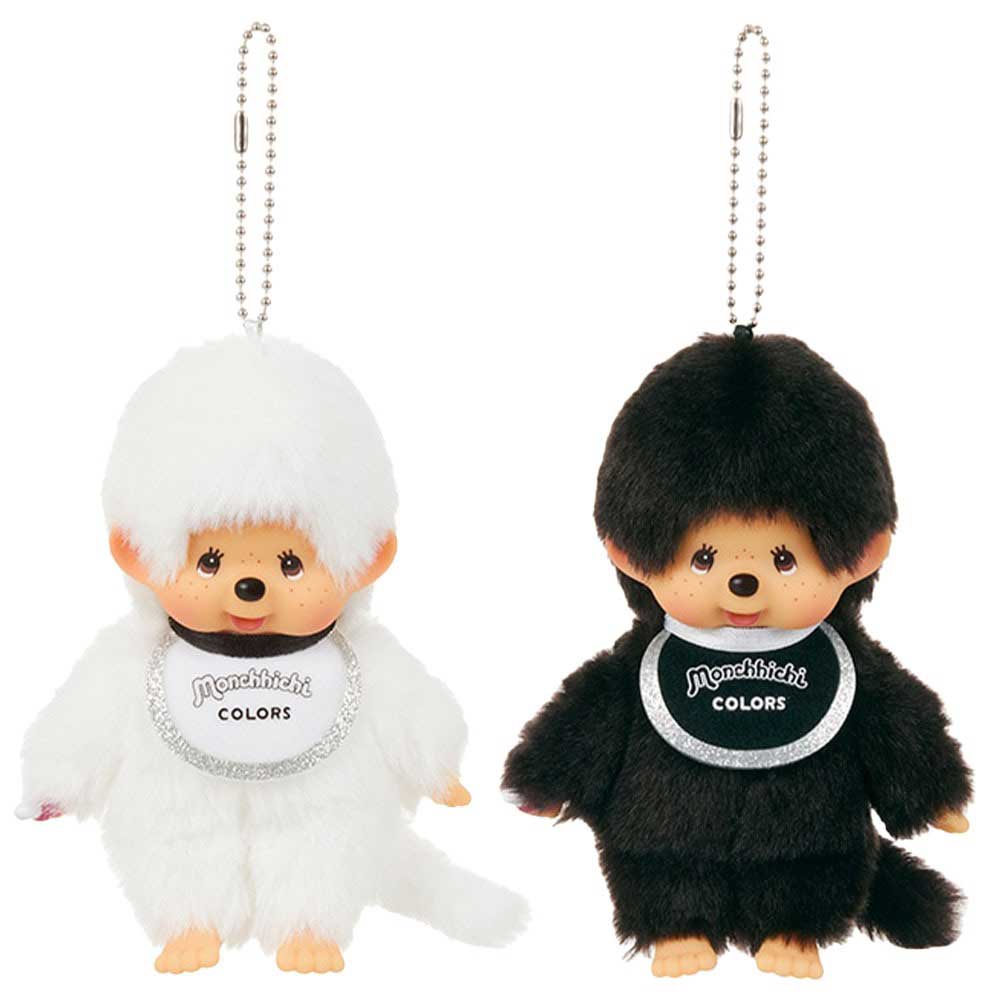Monchhichi COLORS keychain available 2 Black/White 203468 203475 plush toy/ball chain/key holder/mascot/stuffed animal/Sekiguchi/gift/present/goods