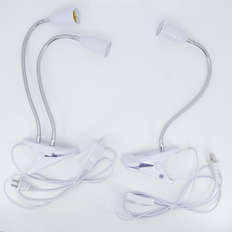 360 Degrees Flexible Desk Lamp Holder E27 Base Light Socket Gooseneck Clip-On Cable With On Off Switch for Home Plant