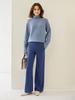 Women's Autumn/Winter High Neck Patterned Cashmere Raglan Sweater