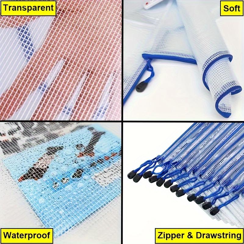 Cartelline Portadocumenti in Plastica Formato A3 - 5 Pezzi Sacchetti con Chiusura a Zip Cartelline Documenti con Cerniera per Materiale Scolastico e d'Ufficio