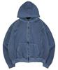 Sserpe Raw Pigment Waffle Zip-Up Mikina Modrá