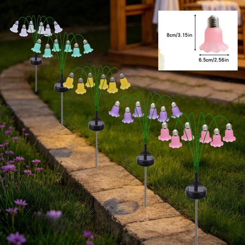 Solar Bluebell Flower Ground Plug Light, Waterproof Outdoor LED Garden Landscape Decorative Lamp, Yard Ambient Lighting