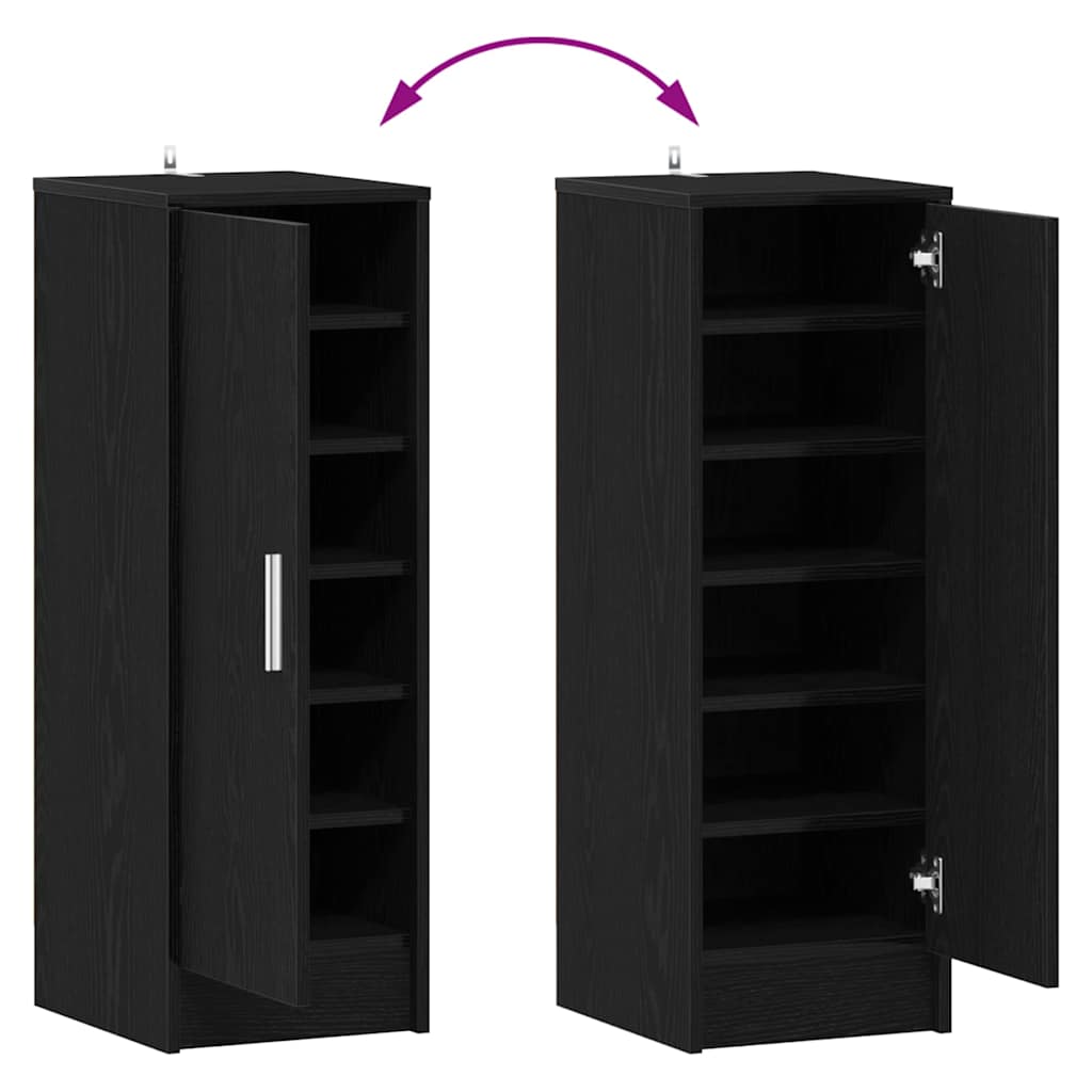 Shoe Cabinet Black Oak Effect 32 x 35 x 92 cm Particleboard