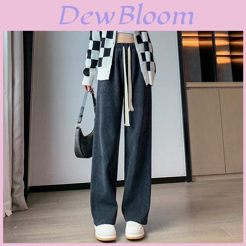 Cotton Corduroy Wideleg Pants For Women Autumn Winter With High Waist And Loose Fit