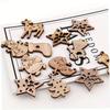 100PCS Christmas Mini Wooden Decorations, Wooden Christmas Paper Cutouts Wooden Pieces, Christmas Wooden Pieces Hanging Decorations