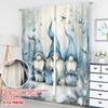 2pcs 2D flat printing Merry Christmas Curtains Christmas Gnomes Winter Snow_a Digital Printed Polyester Drapes Family Party for