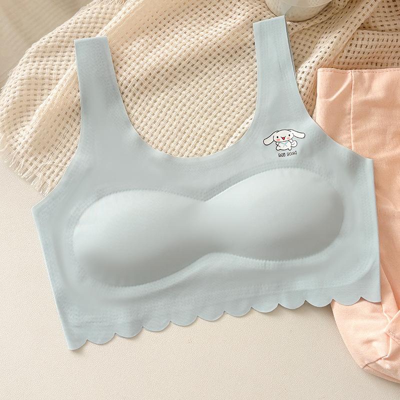 Teen Girls Student Vest Style Wireless Anti Exposure Comfortable Bra With Chest Pad