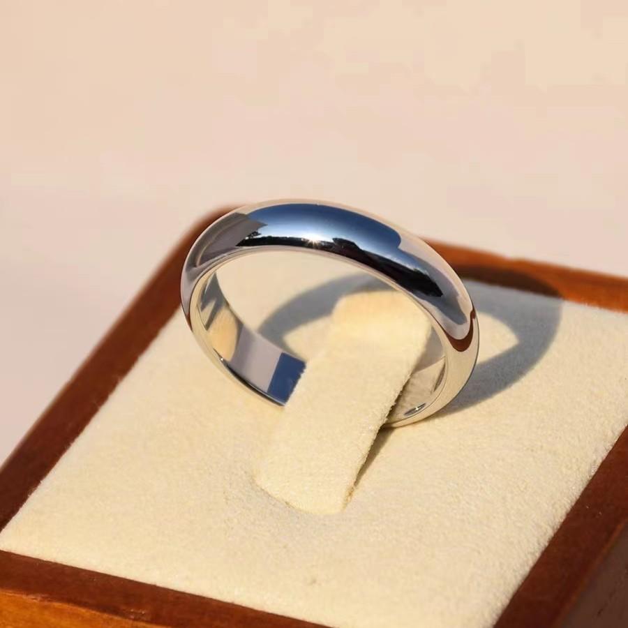 Buyee 925 Sterling Silver Couples Ring Simple Big Size Ring Finger for Women Men Classic Wedding Fine Jewelry Circle Gift