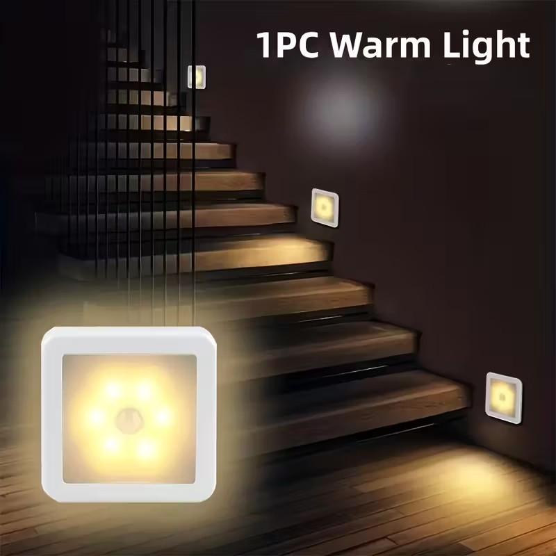 

Human Motion Sensor LED Night Light Ideal for Staircases, Car Interiors, Cabinets, Bedside Tables, Hallways, and Kitchens