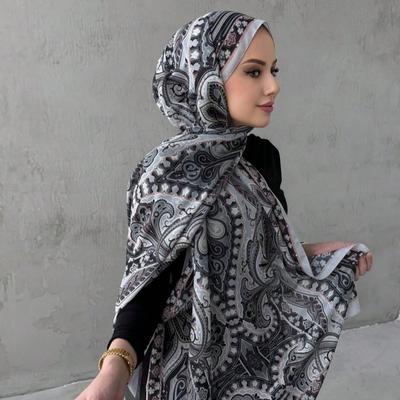Lightweight Chiffon Floral Print Scarf Women Breathable Head Wrap Hijab Style