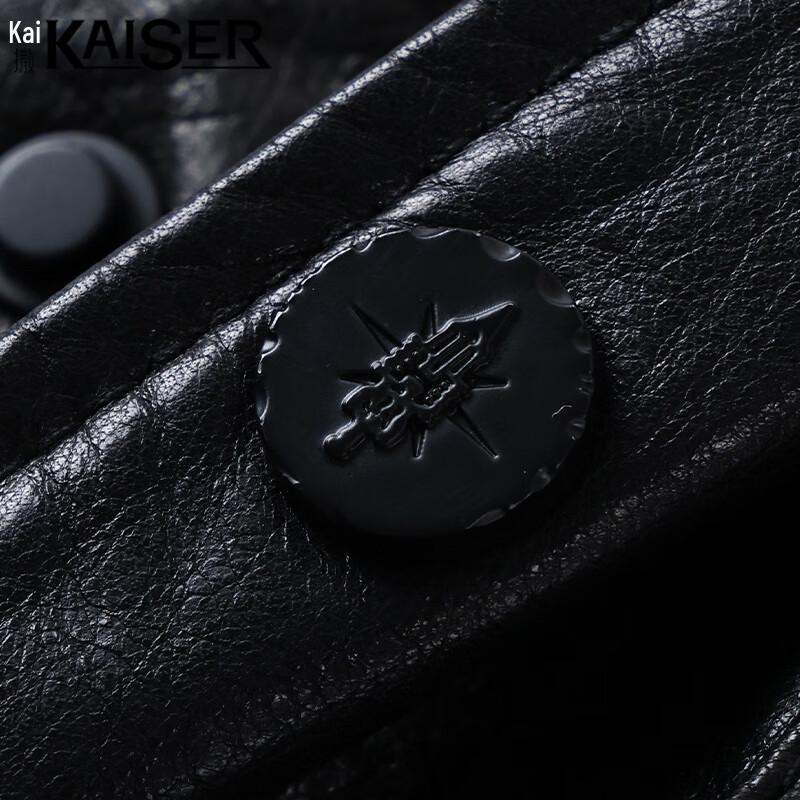 KAISER Men's Genuine Leather Biker Jacket